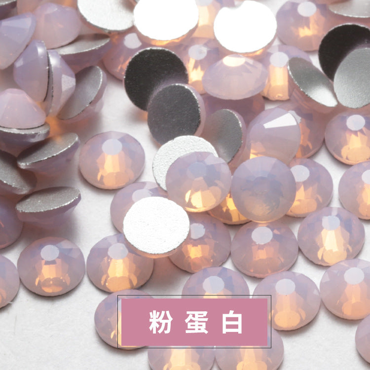 Protein flat-bottom water rhinestone, Guomao A diamond, crystal glue-free diamond collar DIY, clothing accessories, nail art, round flat diamond