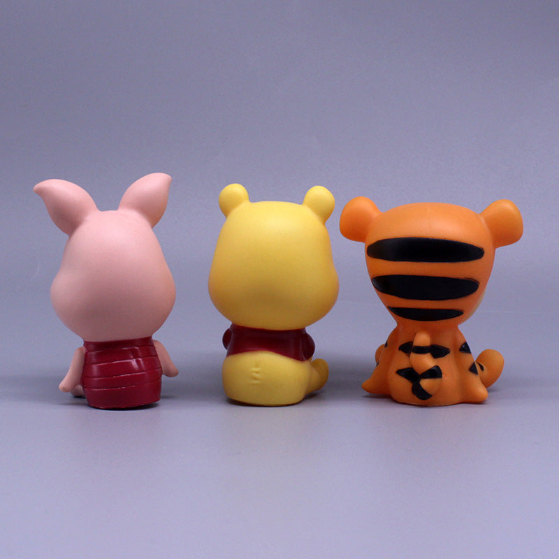 vinyl Pooh the Bear, little tiger, Pijie pig cake decoration, Q version ornaments, home ornaments, car dolls