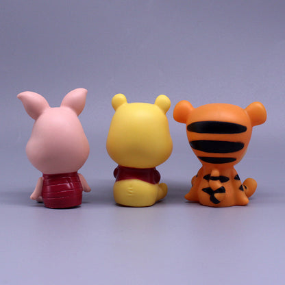 vinyl Pooh the Bear, little tiger, Pijie pig cake decoration, Q version ornaments, home ornaments, car dolls