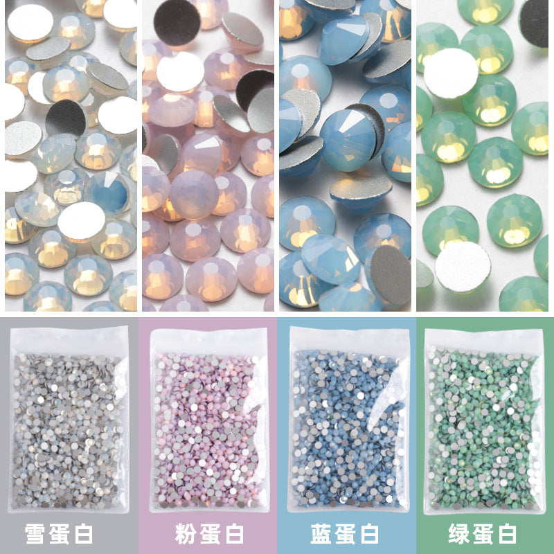Protein flat-bottom water rhinestone, Guomao A diamond, crystal glue-free diamond collar DIY, clothing accessories, nail art, round flat diamond