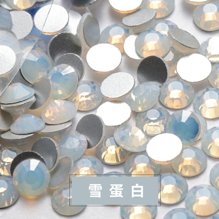 Protein flat-bottom water rhinestone, Guomao A diamond, crystal glue-free diamond collar DIY, clothing accessories, nail art, round flat diamond