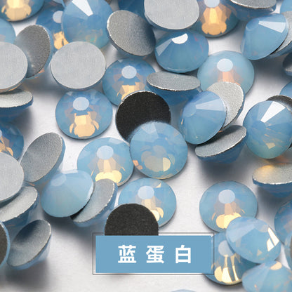 Protein flat-bottom water rhinestone, Guomao A diamond, crystal glue-free diamond collar DIY, clothing accessories, nail art, round flat diamond