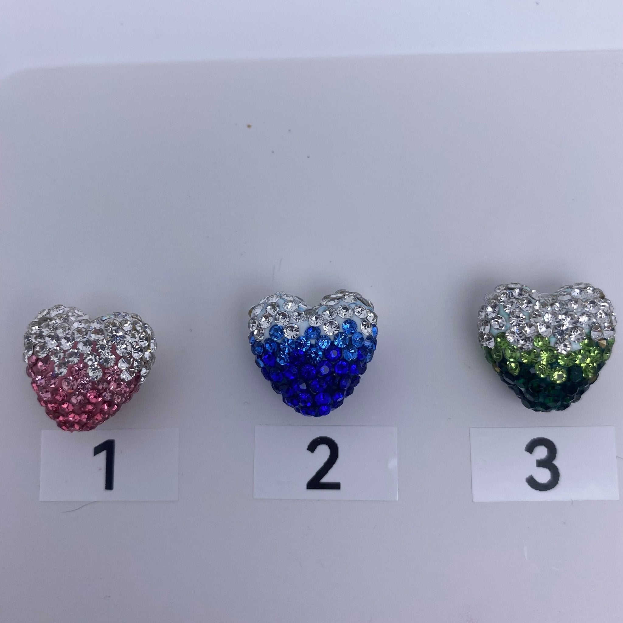 143. rhinestone omber heart fancy beads - Romo bead