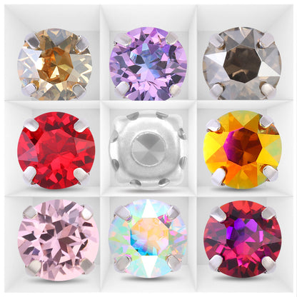 Xichuan New Round Colorful Hollow Claw Drill Hand-Seam Diamond Pointed Bottom Glass Crystal Diamond DIY Wedding Dress Apparel Accessories