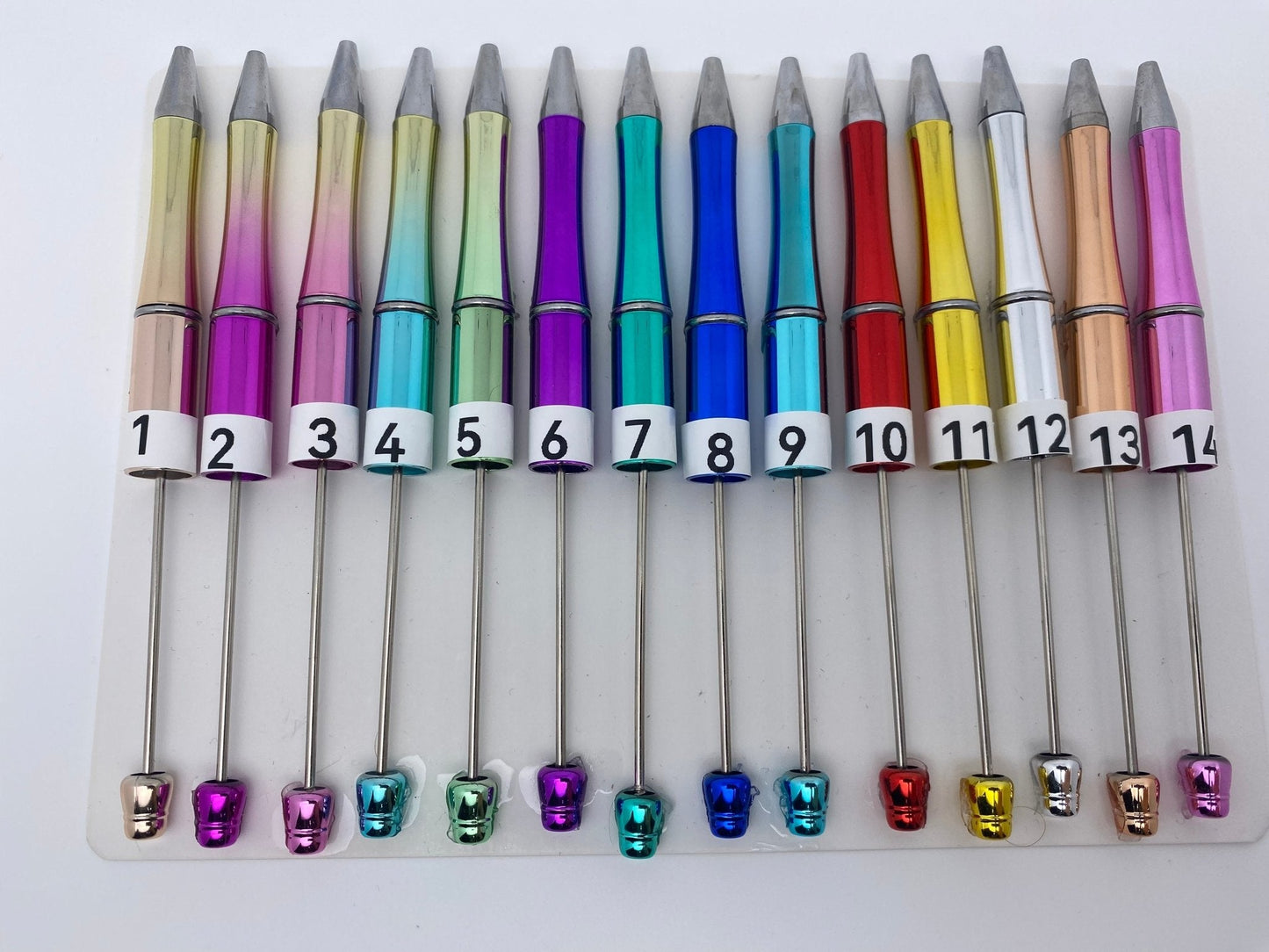 New Beaded Ballpoint Pens Plastic Beadable Pens Wedding Favors Birthday Party Gifts Student Stationery Pens