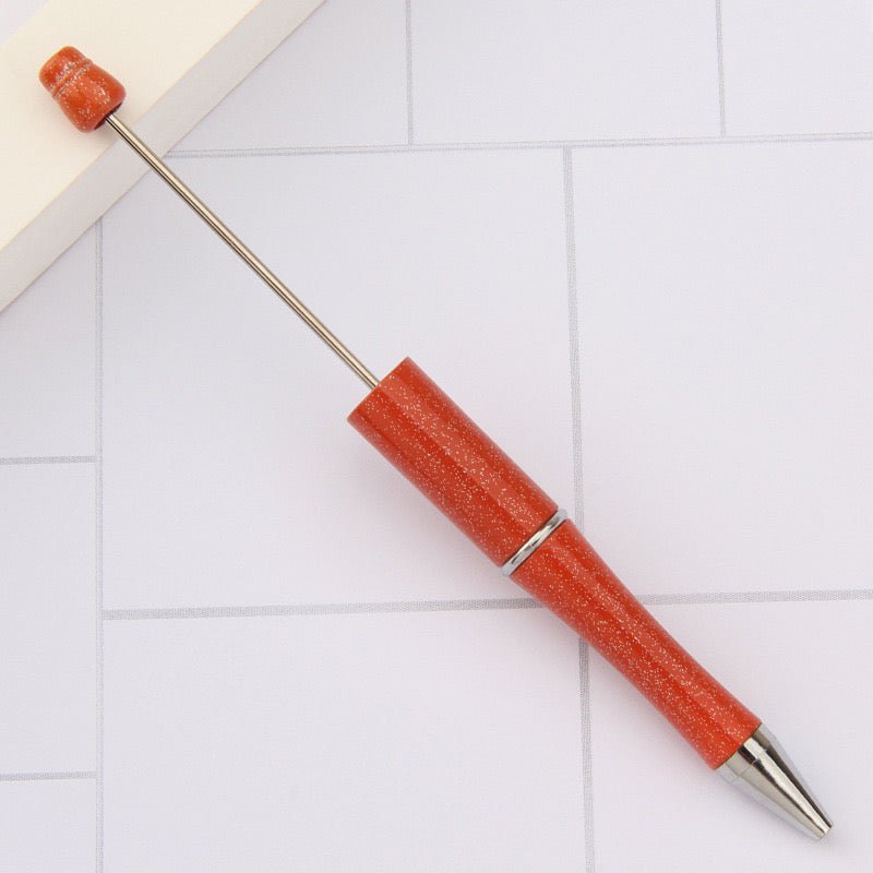 153G. Beadable DIY Red and orange gliter pen - Romo bead