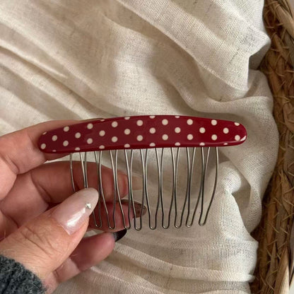 Korean polka dot oval bangs inserted comb broken hair finishing artifact hair inserted into the back of the woman's head upside down comb hairpin