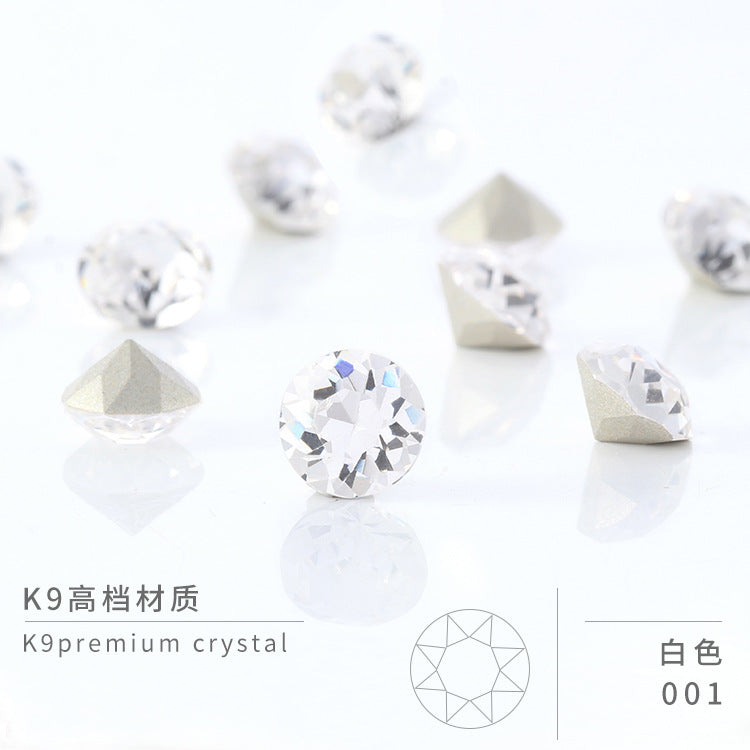 Multi-Faceted Round Pointed Bottom Diamond Rhinestones - Nail Art Clothing Accessories