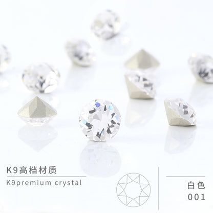 Multi-Faceted Round Pointed Bottom Diamond Rhinestones - Nail Art Clothing Accessories