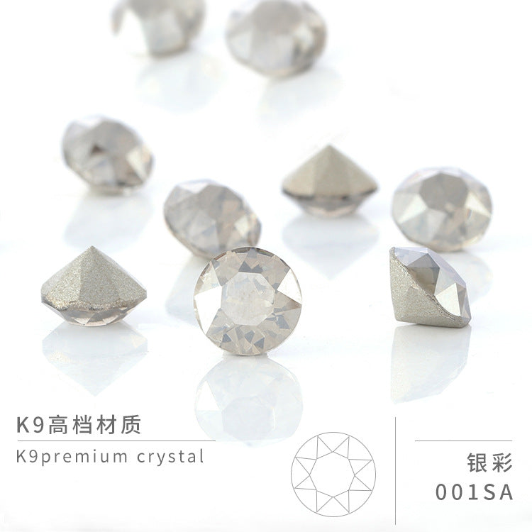 Multi-Faceted Round Pointed Bottom Diamond Rhinestones - Nail Art Clothing Accessories