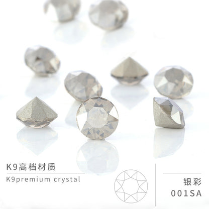 Multi-Faceted Round Pointed Bottom Diamond Rhinestones - Nail Art Clothing Accessories