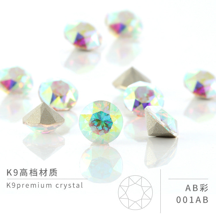 Multi-Faceted Round Pointed Bottom Diamond Rhinestones - Nail Art Clothing Accessories