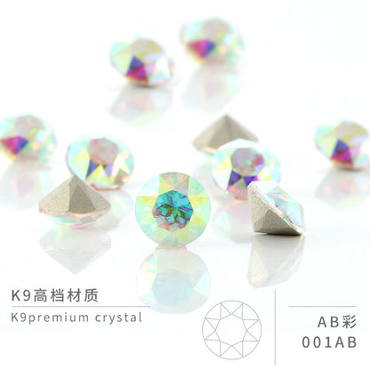 Multi-Faceted Round Pointed Bottom Diamond Rhinestones - Nail Art Clothing Accessories