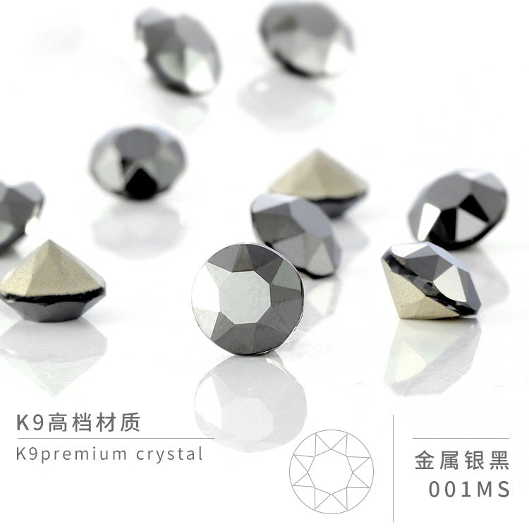 Multi-Faceted Round Pointed Bottom Diamond Rhinestones - Nail Art Clothing Accessories