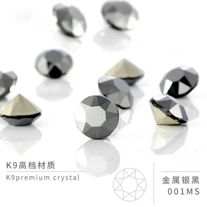 Multi-Faceted Round Pointed Bottom Diamond Rhinestones - Nail Art Clothing Accessories