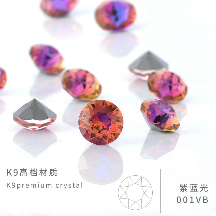 Multi-Faceted Round Pointed Bottom Diamond Rhinestones - Nail Art Clothing Accessories