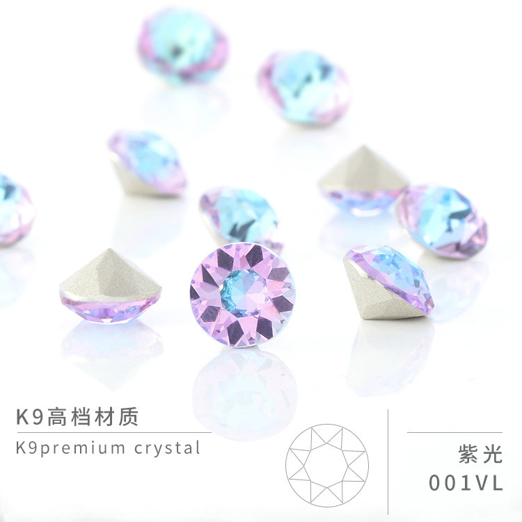 Multi-Faceted Round Pointed Bottom Diamond Rhinestones - Nail Art Clothing Accessories