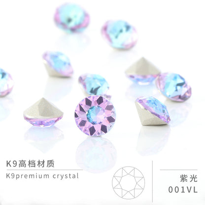 Multi-Faceted Round Pointed Bottom Diamond Rhinestones - Nail Art Clothing Accessories