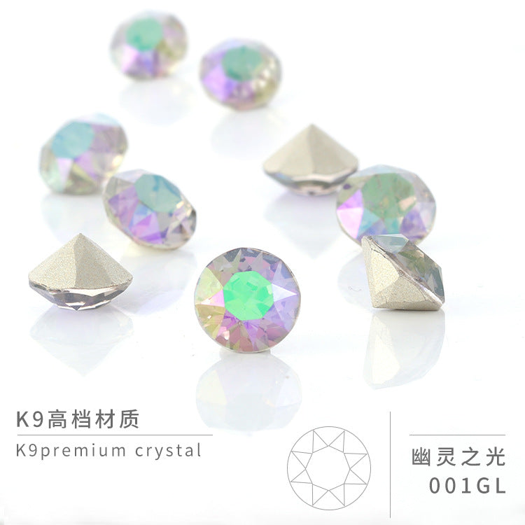 Multi-Faceted Round Pointed Bottom Diamond Rhinestones - Nail Art Clothing Accessories