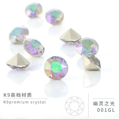 Multi-Faceted Round Pointed Bottom Diamond Rhinestones - Nail Art Clothing Accessories