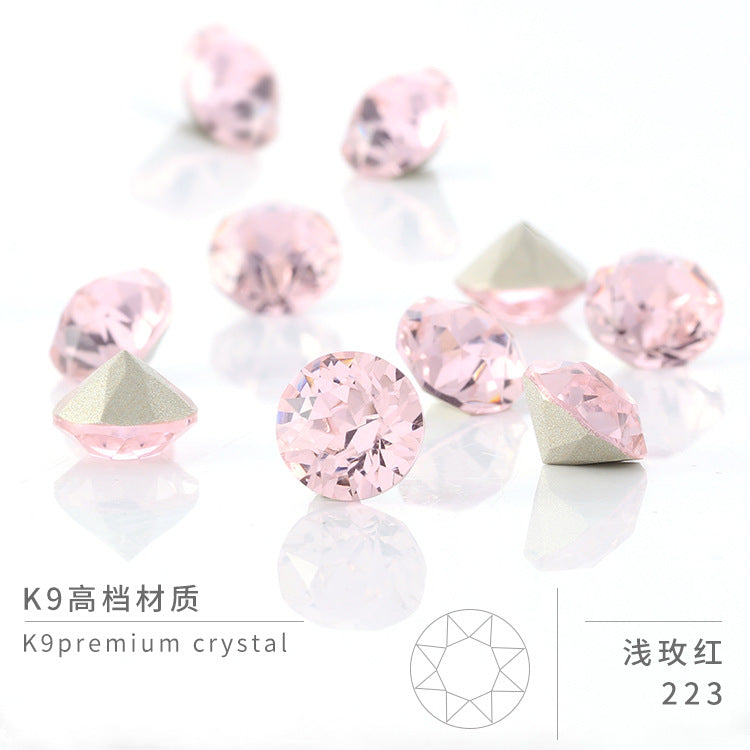 Multi-Faceted Round Pointed Bottom Diamond Rhinestones - Nail Art Clothing Accessories
