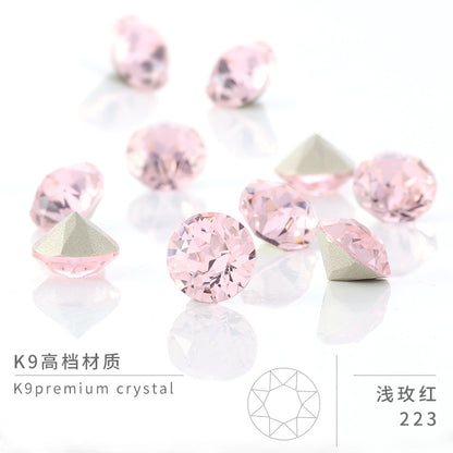Multi-Faceted Round Pointed Bottom Diamond Rhinestones - Nail Art Clothing Accessories