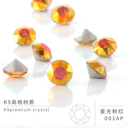 Multi-Faceted Round Pointed Bottom Diamond Rhinestones - Nail Art Clothing Accessories