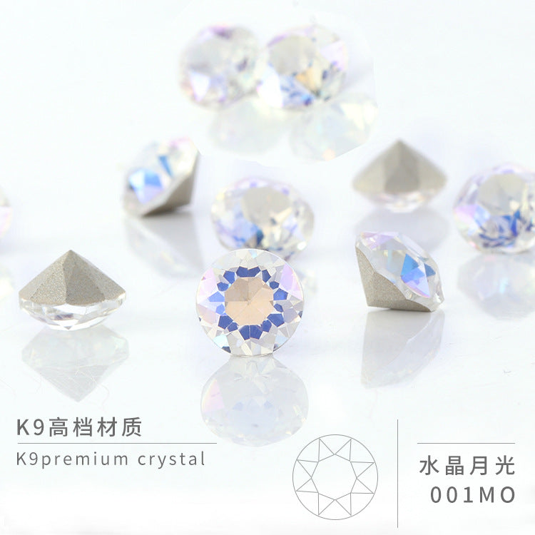 Multi-Faceted Round Pointed Bottom Diamond Rhinestones - Nail Art Clothing Accessories