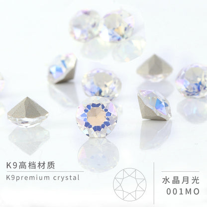 Multi-Faceted Round Pointed Bottom Diamond Rhinestones - Nail Art Clothing Accessories