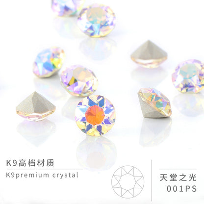 Multi-Faceted Round Pointed Bottom Diamond Rhinestones - Nail Art Clothing Accessories