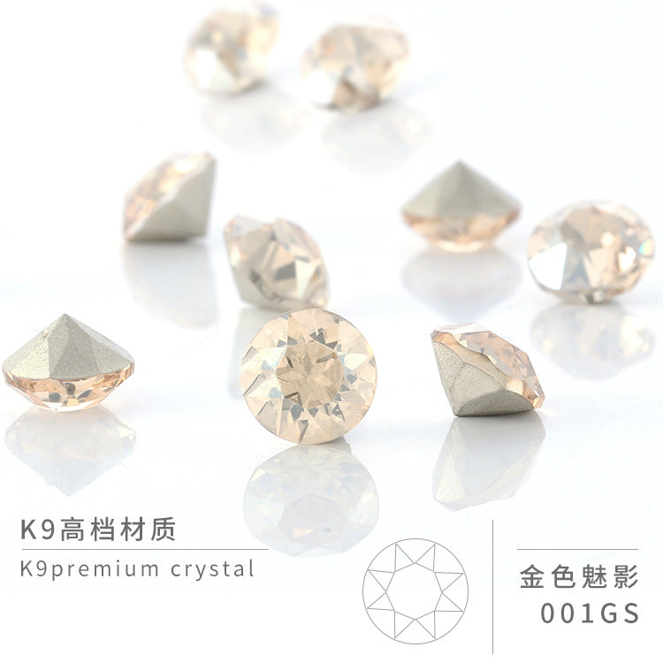 Multi-Faceted Round Pointed Bottom Diamond Rhinestones - Nail Art Clothing Accessories