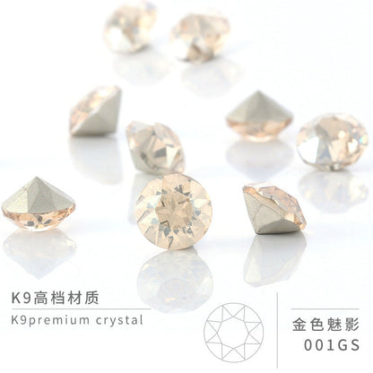 Multi-Faceted Round Pointed Bottom Diamond Rhinestones - Nail Art Clothing Accessories