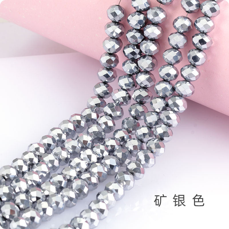 Glass Flat Beads Through-Hole - Electroplating DIY Handmade Clothing Headwear Mobile Phone Lanyard