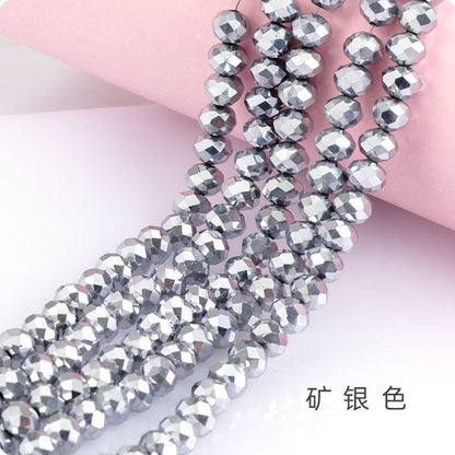 Glass Flat Beads Through-Hole - Electroplating DIY Handmade Clothing Headwear Mobile Phone Lanyard
