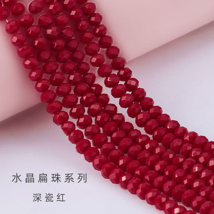 Glass Crystal Beads Loose Beads - Wheel Faceted Bracelets Necklace Accessories Crystal Flat Beads