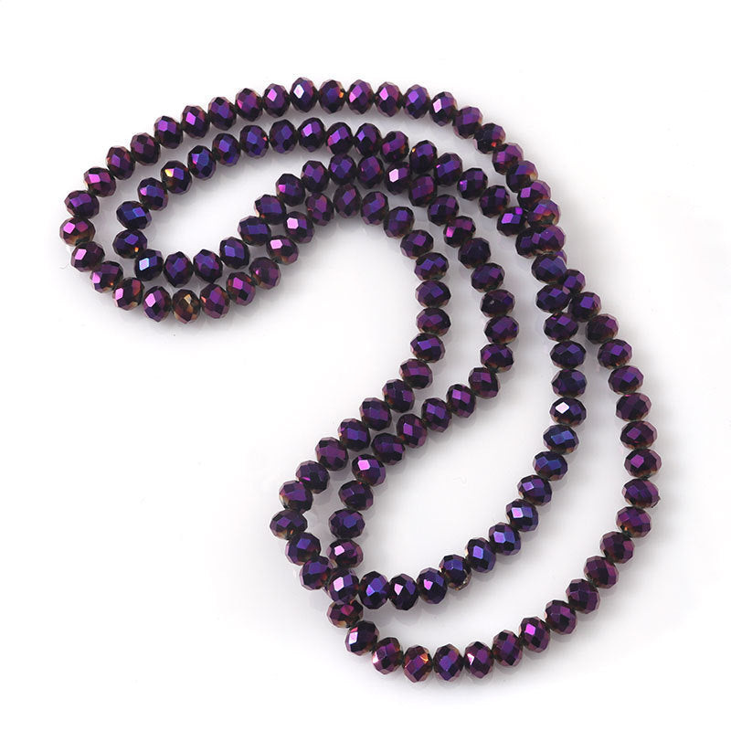Glass Flat Beads Through-Hole - Electroplating DIY Handmade Clothing Headwear Mobile Phone Lanyard