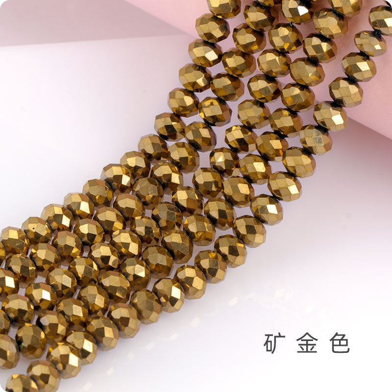 Glass Flat Beads Through-Hole - Electroplating DIY Handmade Clothing Headwear Mobile Phone Lanyard