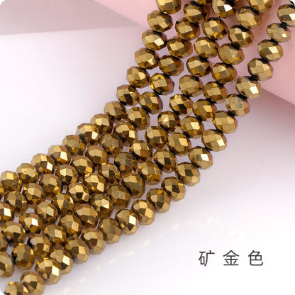 Glass Flat Beads Through-Hole - Electroplating DIY Handmade Clothing Headwear Mobile Phone Lanyard