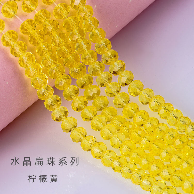 Glass Crystal Beads Loose Beads - Wheel Faceted Bracelets Necklace Accessories Crystal Flat Beads
