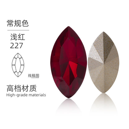 Cross-border Internet celebrity K9 diamond-shaped diamond pointed bottom, special-shaped marquise crystal diamond earrings, necklace accessories, nail art, sparkling diamonds