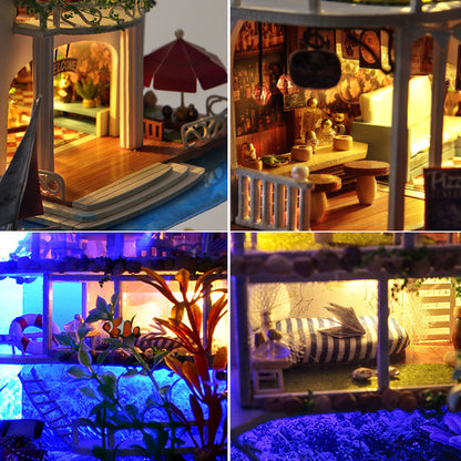 Tianyu TC4 Impression Hawaii DIY Cottage Seaside Villa Room Model Handmade Assembly Wooden Toys Gifts
