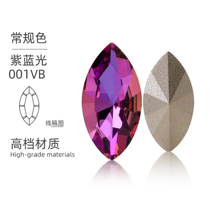 Cross-border Internet celebrity K9 diamond-shaped diamond pointed bottom, special-shaped marquise crystal diamond earrings, necklace accessories, nail art, sparkling diamonds