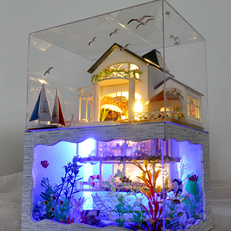 Tianyu TC4 Impression Hawaii DIY Cottage Seaside Villa Room Model Handmade Assembly Wooden Toys Gifts