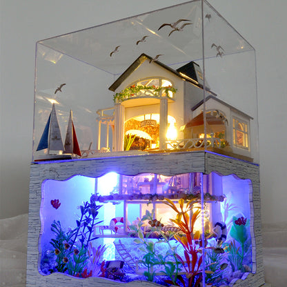 Tianyu TC4 Impression Hawaii DIY Cottage Seaside Villa Room Model Handmade Assembly Wooden Toys Gifts