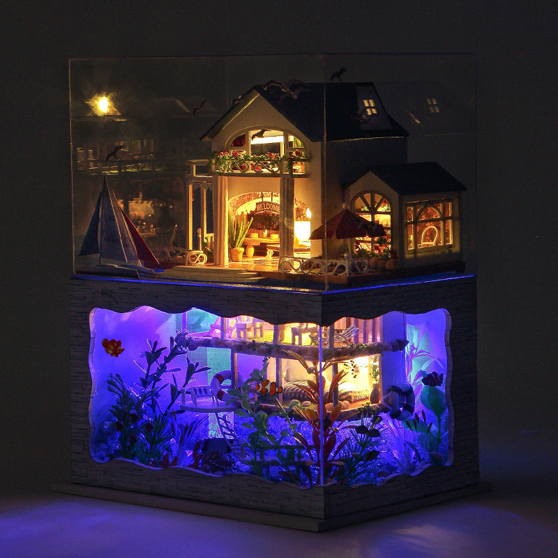 Tianyu TC4 Impression Hawaii DIY Cottage Seaside Villa Room Model Handmade Assembly Wooden Toys Gifts