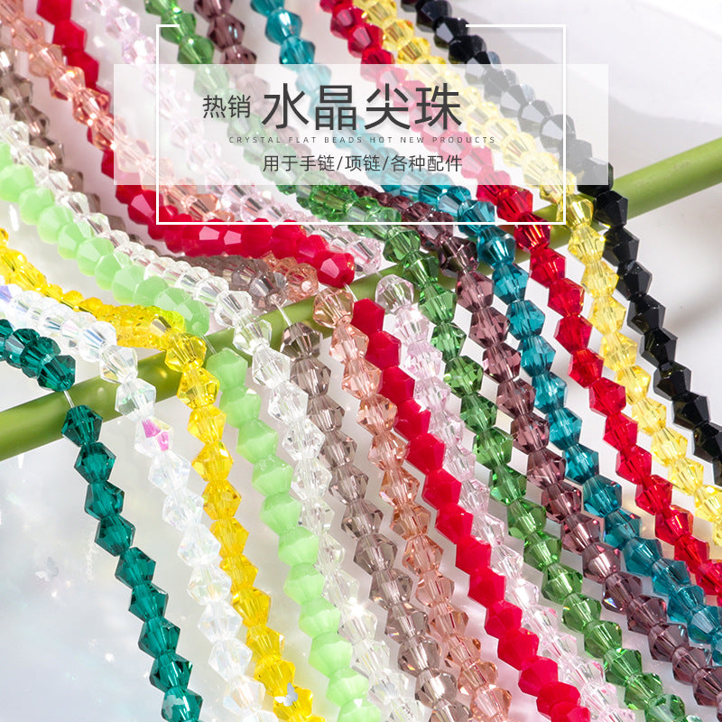 Mixed Color Pointed Crystal Beads - Handmade Loose Bead Bracelets Necklaces Jewelry Accessories
