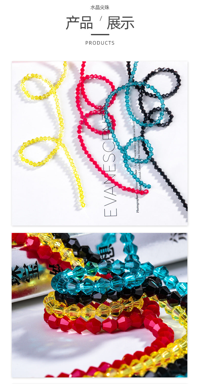 Mixed Color Pointed Crystal Beads - Handmade Loose Bead Bracelets Necklaces Jewelry Accessories