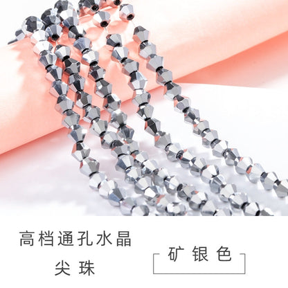 Glass Flat Beads Through-Hole - Electroplating DIY Handmade Clothing Headwear Mobile Phone Lanyard