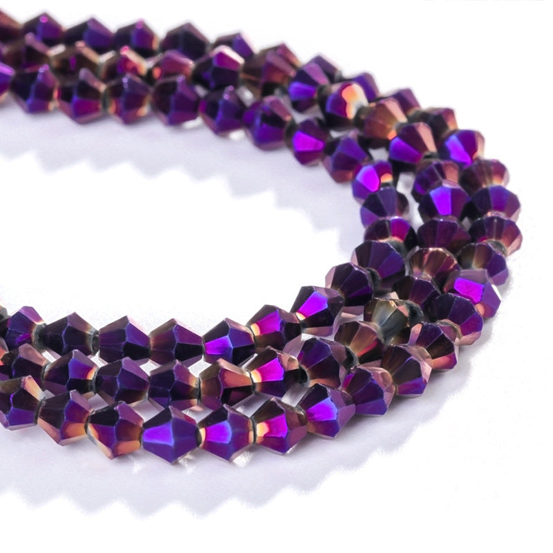 Glass Flat Beads Through-Hole - Electroplating DIY Handmade Clothing Headwear Mobile Phone Lanyard