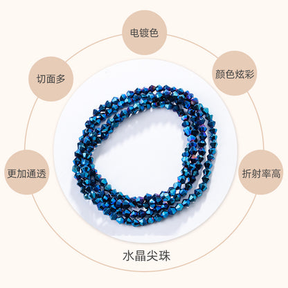 Glass Flat Beads Through-Hole - Electroplating DIY Handmade Clothing Headwear Mobile Phone Lanyard